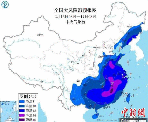 开年首场寒潮夜扫江苏 多城气温暴跌迎瑞雪飘落