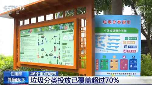 住建部：46个重点城市 垃圾分类投放已覆盖超过70%