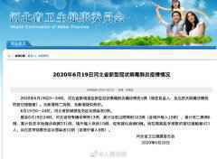 6月20日河北疫情最新消息情况通报：新增1例北京关联确诊病例