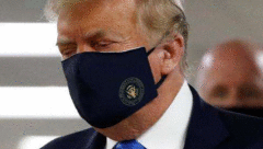 特朗普终于公开戴上口罩了…… 特朗普终于公开戴上口罩了……