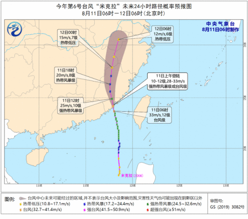 台风米克拉最新消息路径图：2020年6号台风最新位置
