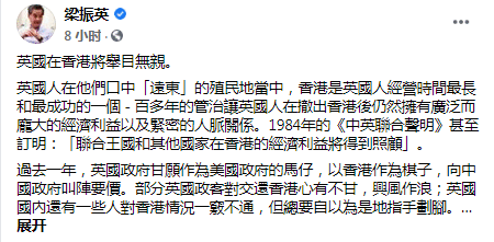 林郑月娥删除剑桥名誉院士身份 梁振英：支持特首决定