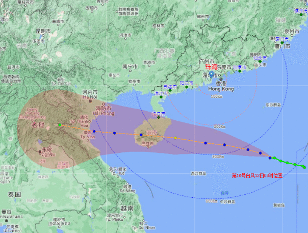 2020年16号台风浪卡影响珠海天气预报：狂风暴雨在路上