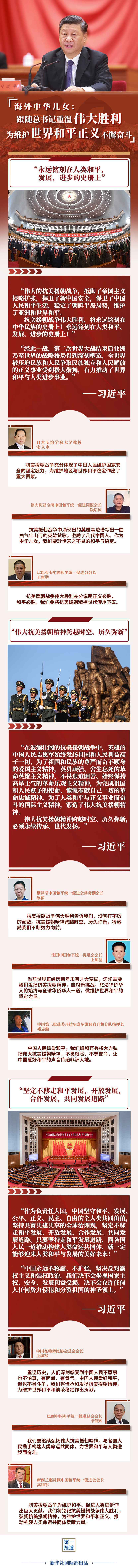 海外中华儿女：跟随总书记重温伟大胜利，为维护世界和平正义不懈奋斗