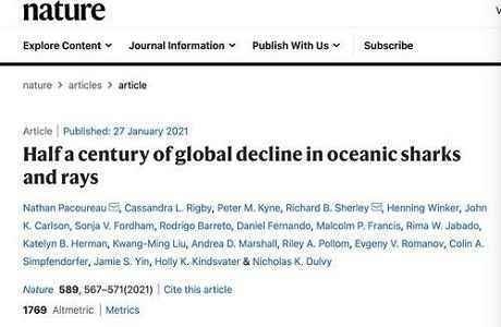 部分海洋物种存在“种群崩溃”危机